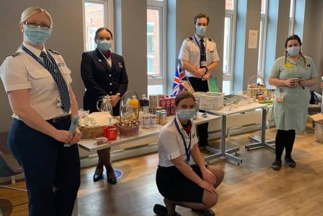 Airline and aviation staff helped healthcare workers at Chesterfield Royal Hospital enjoy a well-deserved break at the hospital's new wellness lounge.