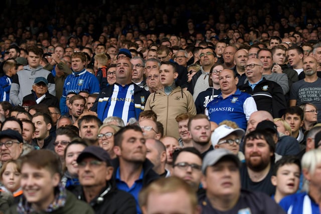 Wednesday supporters look on during the Sky Bet Championship match against Stoke City at Hillsborough in September 2018.