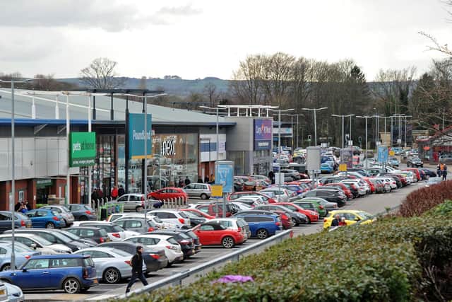 Ravenside Retail Park car park in Chesterfield.