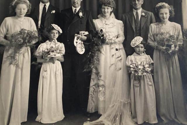 Len and Brenda Land on their wedding day in 1947.