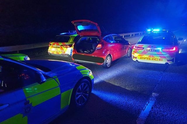 The car was stopped in Derbyshire with a "pre-emptive box" with help from Leicestershire Police