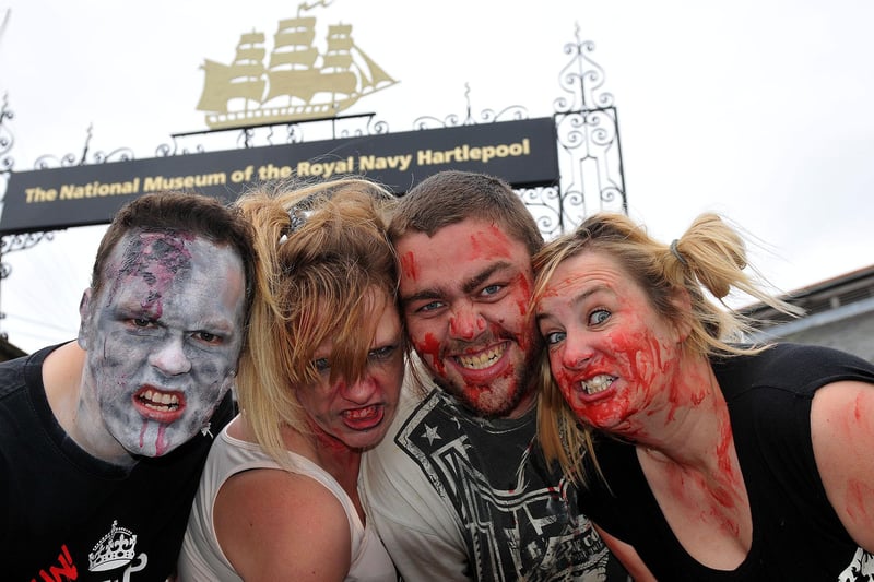 Chris Griffiths, Eve Hallcup, Matty Shea and Kate Barrett who were ready for Zombie fun 5 years ago.