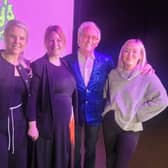 Tony Christie (second from right ) with (left to right) Jessica Battensby, Laura Cowan and Megan Wro