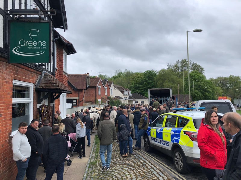 Crowds have gathered in Wickham this morning for a 'symbolic' horse fair
