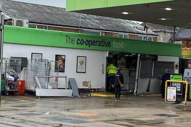 The cash machine at the Co-op store in Duckmanton was targeted during a raid on May 11