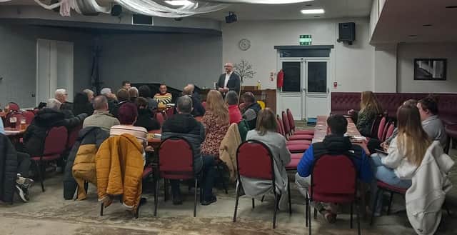 About 50 people attended a public meeting hosted at Poolsbrook Welfare Club in Chesterfield last Thursday, November 9 to discuss issues regarding the Erin landfill site in Duckmanton. (Photo courtesy of Cllr Anne-Frances Hayes)