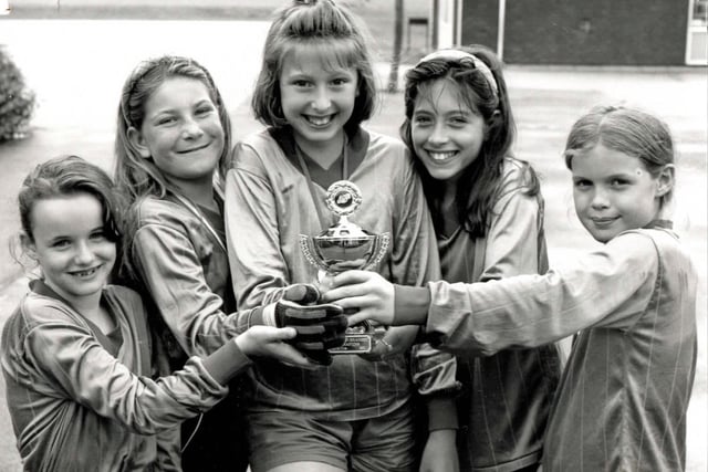 Swanwick Primary School girls five a side winners, 1991.