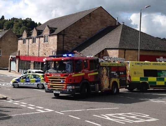 Derbyshire Fire Service Attending An Incident On Bank Road, At Matlock