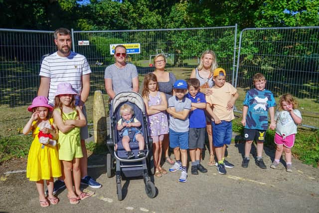 Parents and children have been left disappointed after the council failed to keep the promise to re-open the Alfreton Park play area ahead of the summer holidays.