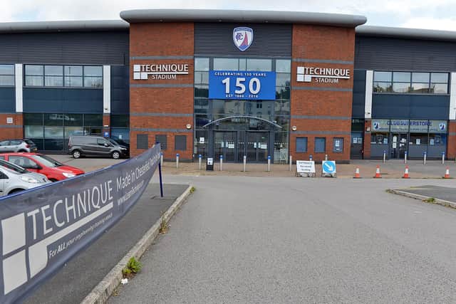 Chesterfield's stadium capacity will be reduced to 3,500 due to Covid regulations.