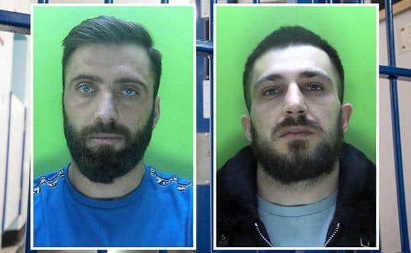Derbyshire cannabis growers Eset Gjoni (left) and Shahin Gjoni were both jailed for 36 weeks after climbing onto a house roof during a police raid.Eset Gjoni, aged 29, and 24-year-old Shahin Gjoni, had been farming weed at an address on Bagshaw Street, Pleasley, when police attended on December 16. After they were persuaded to come down, approximately 80 cannabis plants were found growing in a ground floor room and in the loft of the property.The electricity had also been bypassed and officers noticed wires coming out of the electricity meter.It is estimated the drugs recovered from the address could have achieved a potential maximum yield of £80,000 if the plants had reached their full harvesting potential.