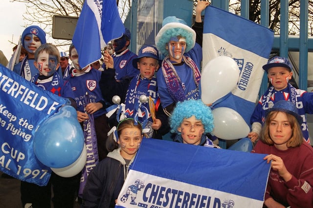 Chesterfield fans ahead of the replay.
