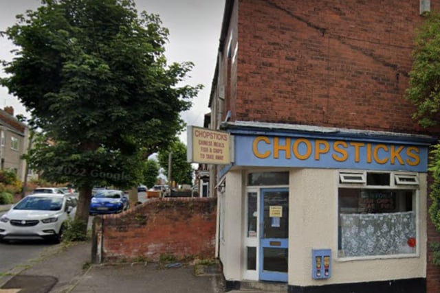 Chopsticks at Eyre Street East in Chesterfield holds a one-star hygiene rating following an inspection on July 6.