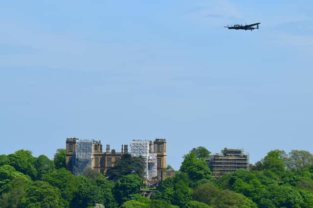This fantastic shot was taken by Nick Rhodes, of Hasland, of the Lancaster flying over Hardwick Hall
