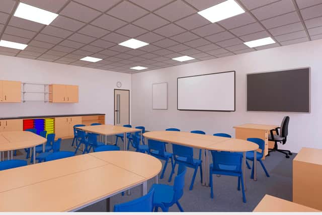 An artist's impression of how Heath Primary School's new classrooms will look after it's rebuild.