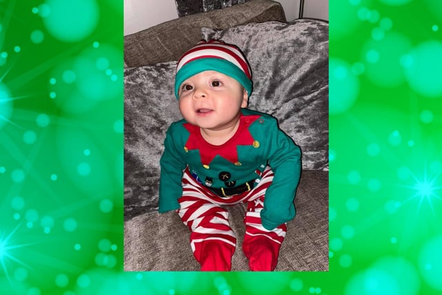 Nine-month-old Mason is feeling festive.
