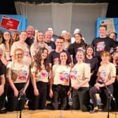 Members of Bolsover Drama Group, with Mick Whitehouse (front row, left) and Chris Peck (front row, right) celebrate its 40th anniversary with a songs from the shows concert this weekend.