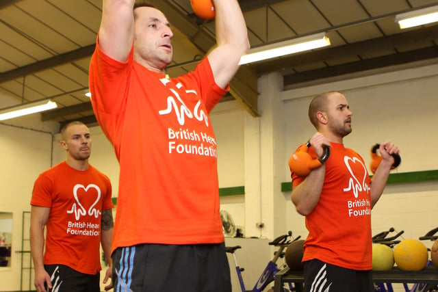 Exercise marathon for the British Heart Foundation at New Bodies Gym in 2010