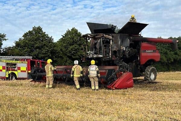 Officers believe the farming vehicle may have been deliberately torched