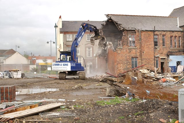 The demolition of Dow House, the former scout hut at Seaham in 2007.