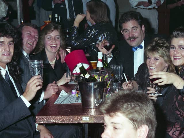 Friends on a night out at the Aquarius in the 80s. Photo by David Miller.