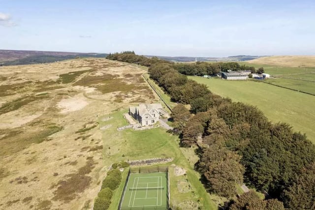 Hollow Meadows Hall is a 15-minute drive from Sheffield, with Bamford railway station just 5.7miles away. The property has a private swimming pool, an inviting outdoor lounge and its own tennis court.