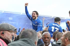 Players and fans came together to celebrate Chesterfeld's return to the Football League.