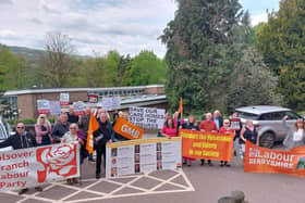 Campaigners call to 'save Derbyshire care homes' outside County Hall