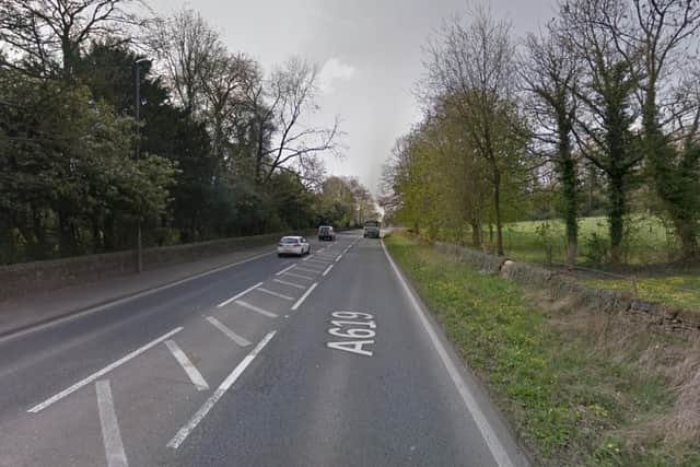 The A619 Baslow Road, just outside Brampton, where the collision occurred