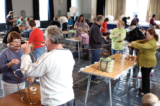 A lantern making workshop ahead of the New Mills Festival in 2010