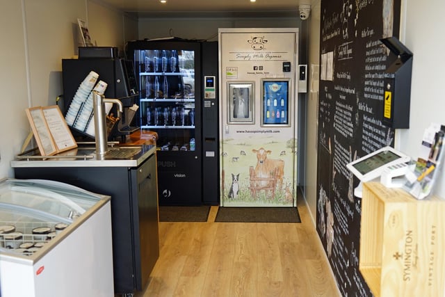 A new vending machine dispenses organic pasteurised non-homogenised milk and milkshake.