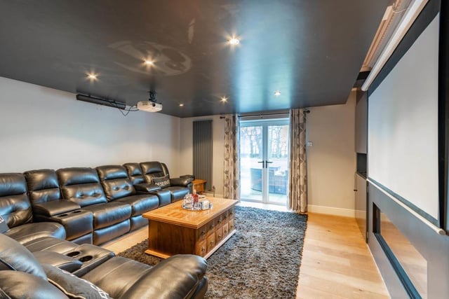 Freshfields boasts a host of expansive reception rooms, including a formal sitting room and this marvellous cinema room that also has access to the garden.