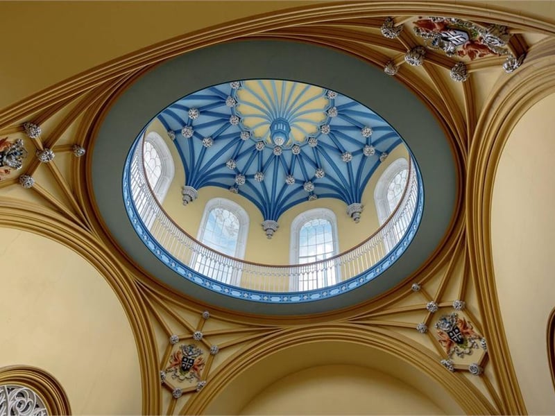 Glass roof in main entrance to Saltoun Hall.