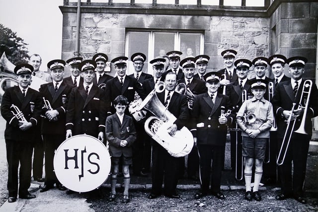 Heage band outside the Whitehart pub in 1962