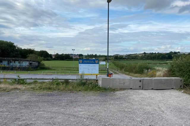 The main access to the playing fields at Tupton is temporarily blocked so repairs can be carried out. Picture posted by Councillor David Hancock on Facebook.
