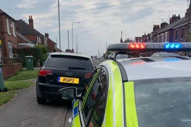 Officers stopped a black Audi in Horsley Woodhouse on Thursday, May 4 after they noticed children traveling in the vehicle without child seats.