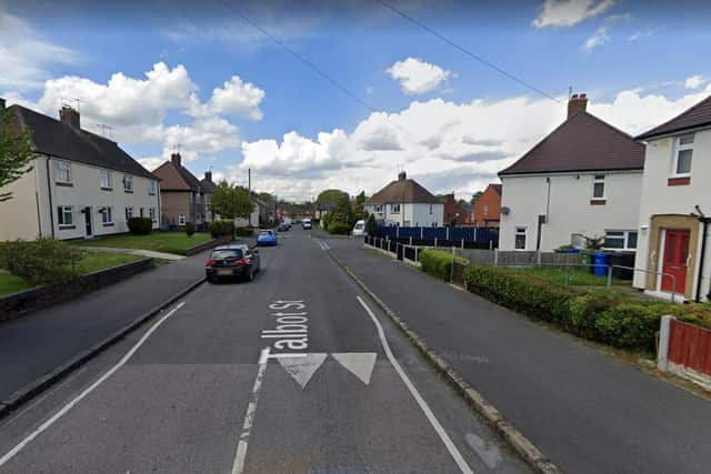 Police were dealing with an incident on Talbot Street, Hasland, when it happened