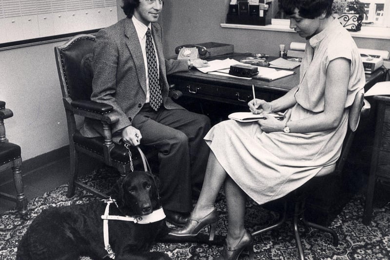 Councillor David Blunkett with secretary Valda Waterfield 15th May 1980