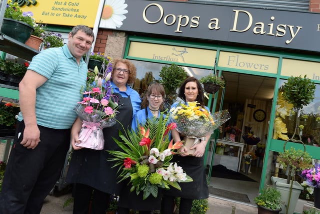 Oops a Daisy, a new florist opened by Gerald Tindall, left. on Station Road, Carcroft. in 2015 Pictured with staff members, from left, Vicki Harrison, Georgia Bower and Kimberley Moore