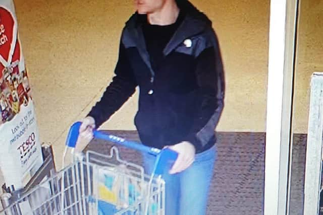 This man is wanted by police in connection with a theft from Tesco in Clowne.