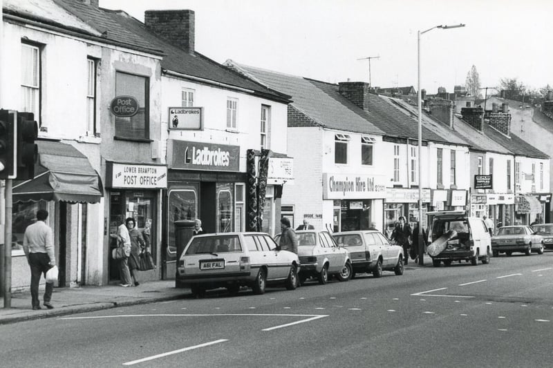 A photo capturing some of the shops and businesses at the bottom of Chatsworth Road.