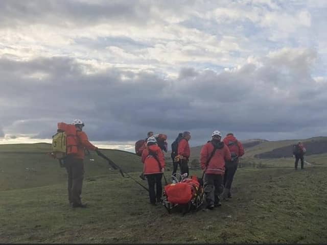 Rescue team used special sledges to transport injured patients to safety.