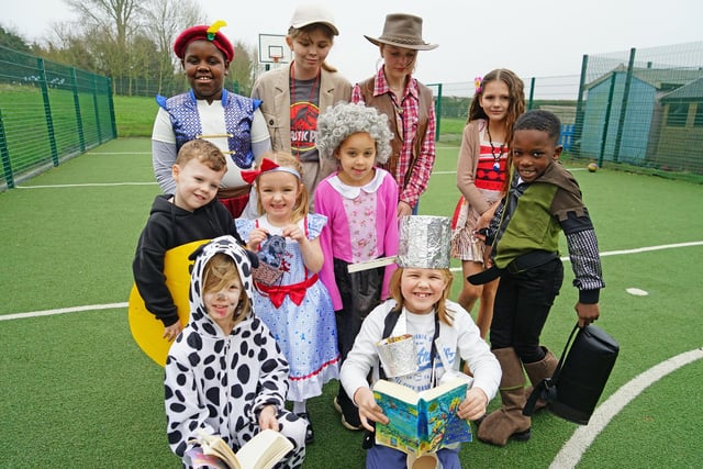 Some of the Woodthorpe pupils dressed up .