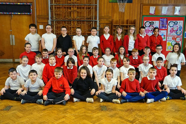 This class of Year 6 pupils will be leaving Staveley Juniors