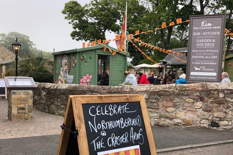 Bunting and the Northumberland flag was put up at The Craster Arms, Beadnell.