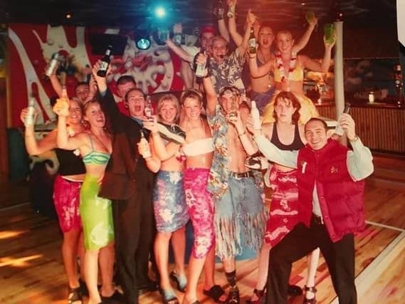 Staff celebrate the launch of Chesterfield's Beach Bar on Stephenson Place.