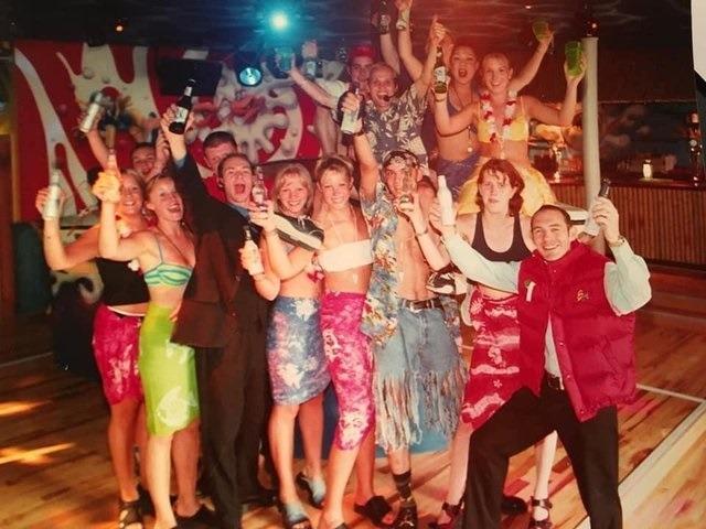 Staff celebrate the launch of Chesterfield's Beach Bar on Stephenson Place.