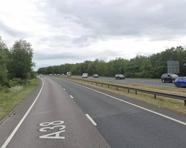 The collision occurred on the A38 this morning.