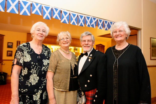 L-R-Christine McVey, Joan and Tony Drake and Pat Hewson at the Doncaster Caledonian Society's annual Burns Night celebration in 2010