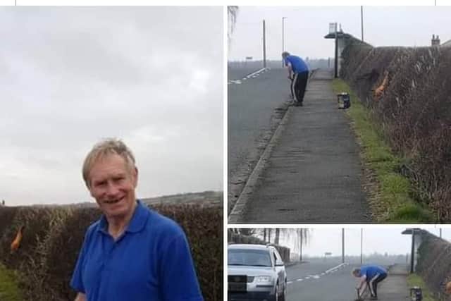Geoff Evans can regularly be seen cleaning up Stanfree and Clowne.